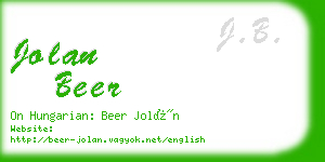 jolan beer business card